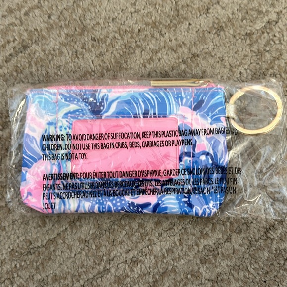 Lilly Pulitzer ID Case Keychain Wallet with Zipper - Picture 2 of 6